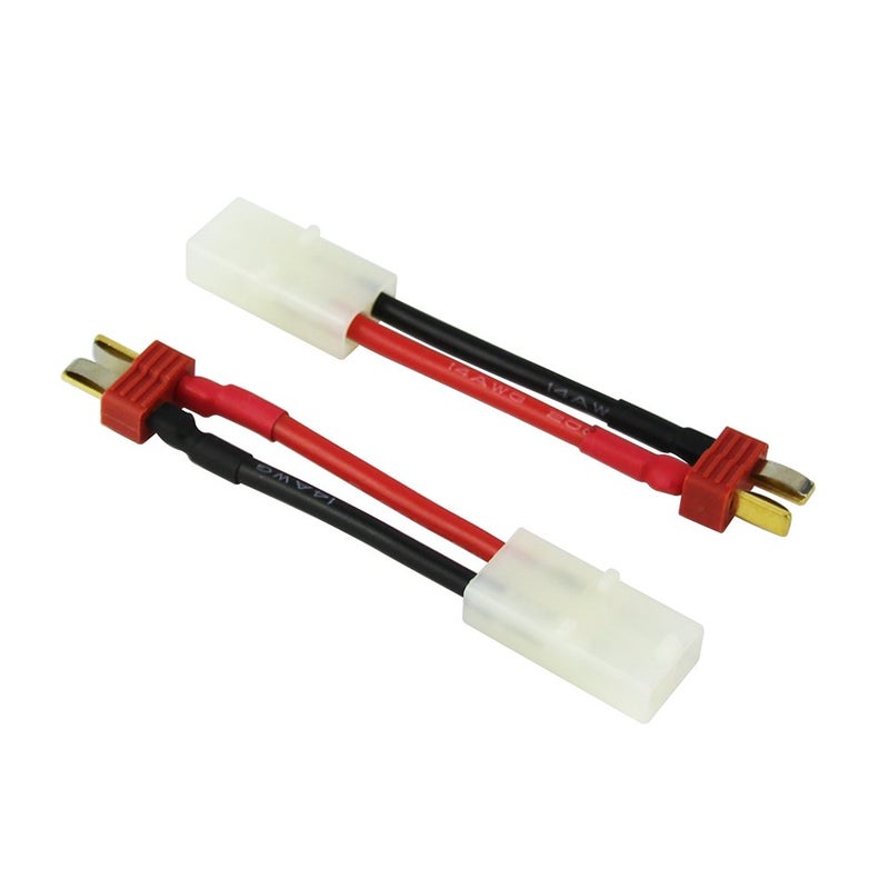 OliYin 3pcs Male Anti-skid T-plugs to plug for Tamiya Female Connector Adapter Cable 14awg 1.96in for Lipo Charger(pack of 3) - Image 2